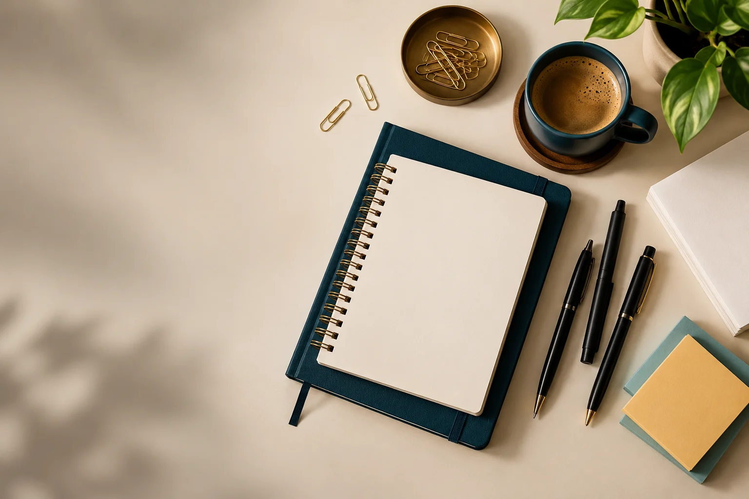 Illustrative stationery & everyday essentials product scene