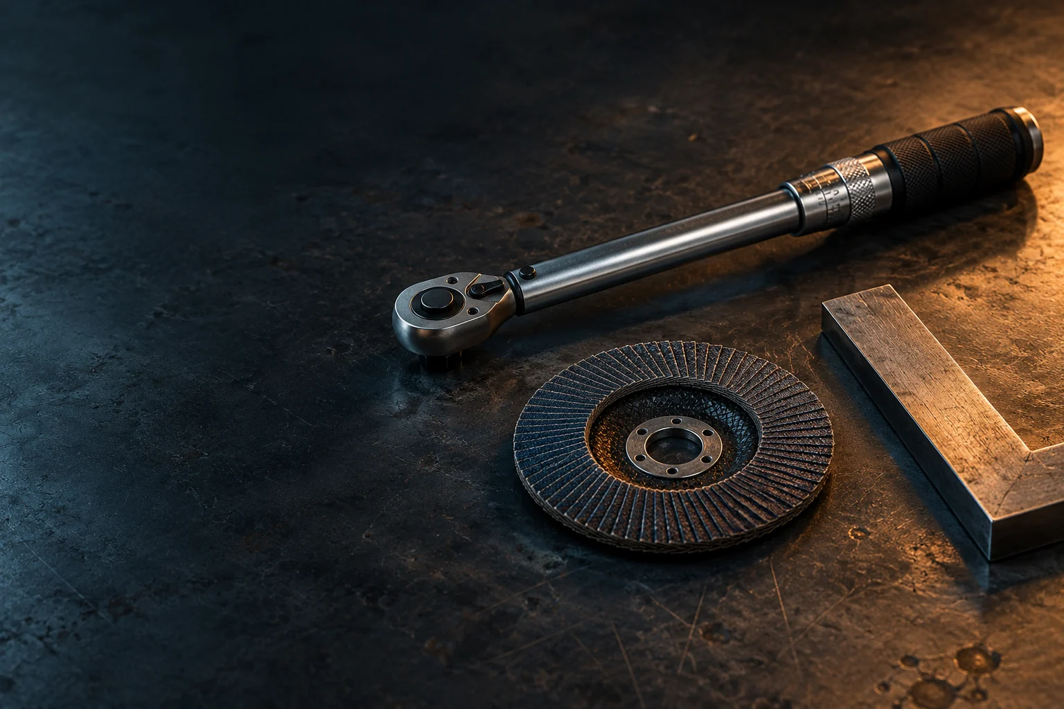 Illustrative hand tools & abrasives product scene