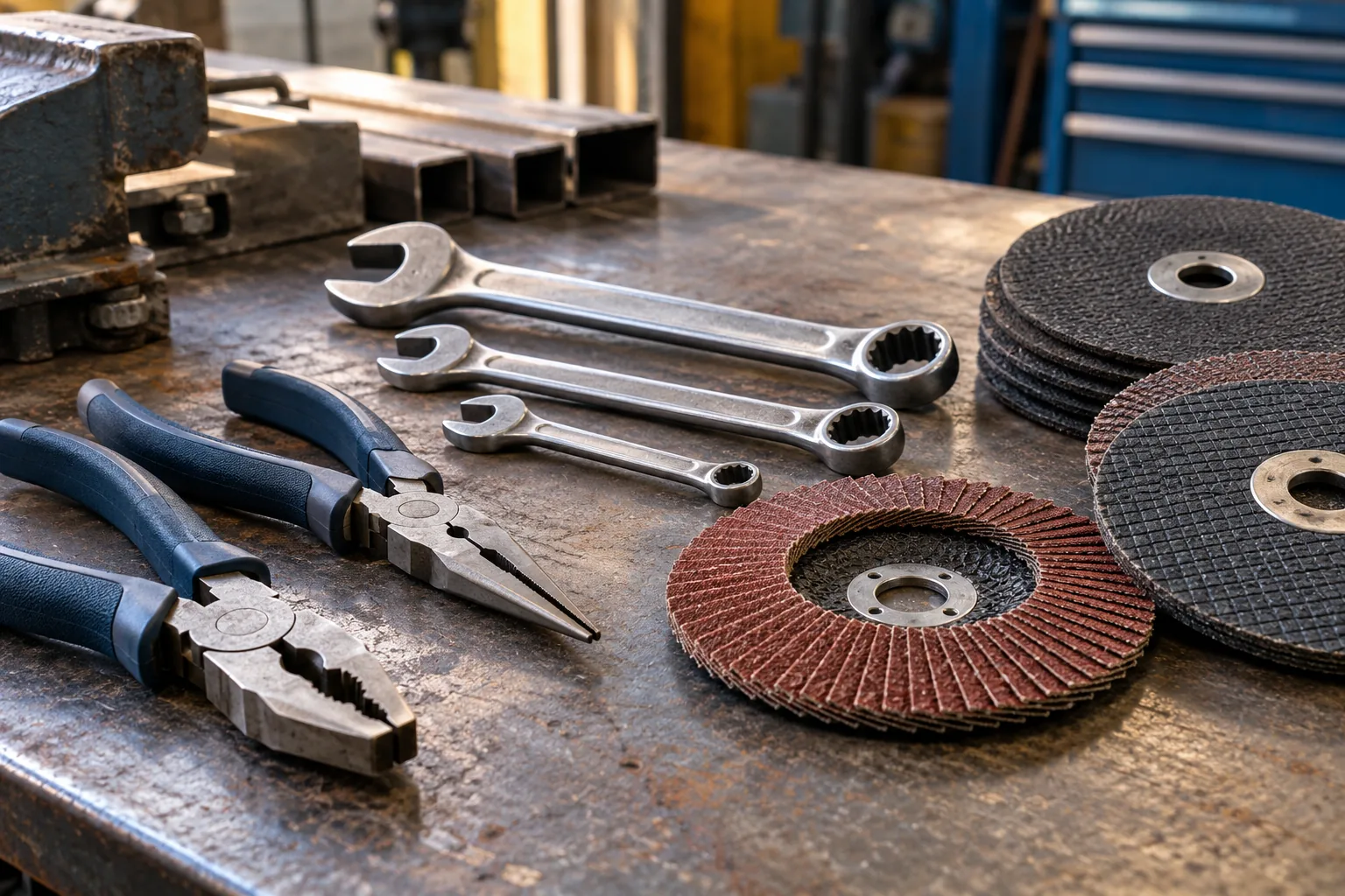 Illustrative Hand Tools & Abrasives scene